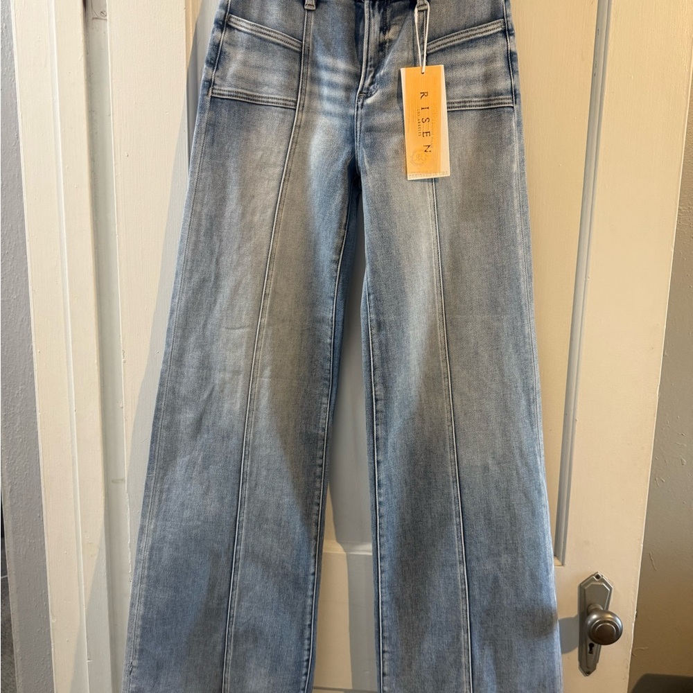 Risen Women's Classic Light Blue Flare Jeans